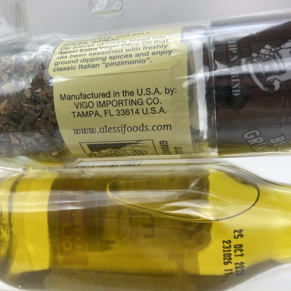 Alessi Dipping Spice Set Extra Virgin Olive Oil& Tip N' Grind Spices Sealed New - Picture 6 of 7